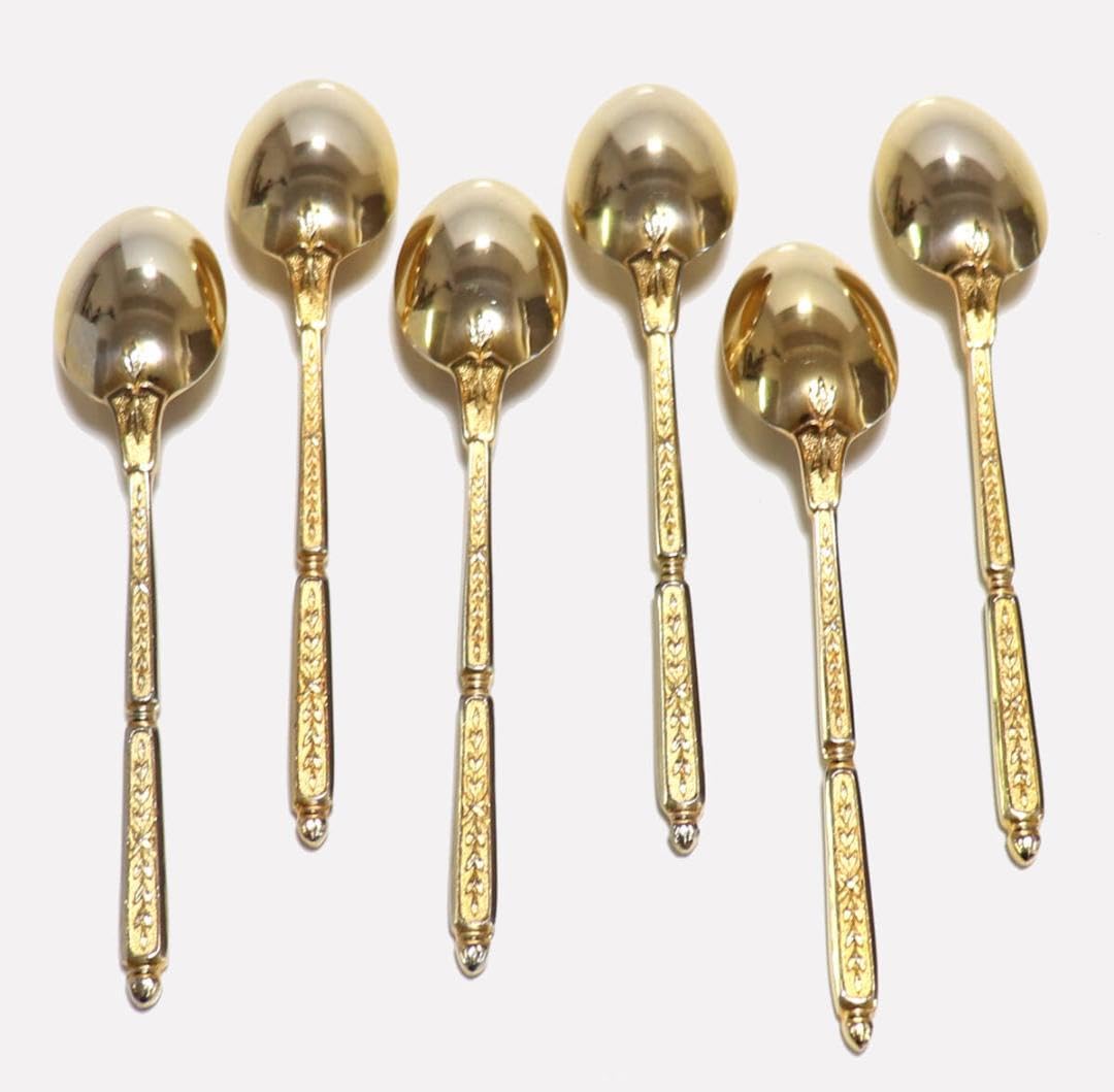 クリストフル 最高級箱付き 24金プレート ナターシャ装飾モカスプーン 12本